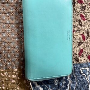 Tiffany & Co. Aqua Leather Clutch Preloved